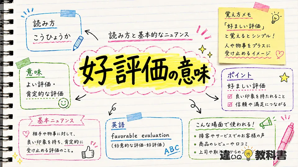 好評価の意味とは?読み方と基本的なニュアンス