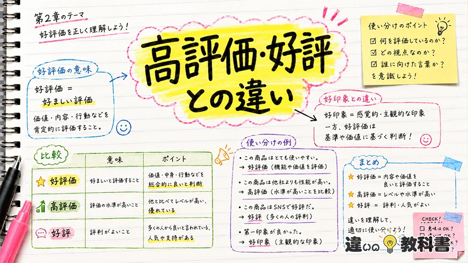 好評価の意味と高評価・好評との違い