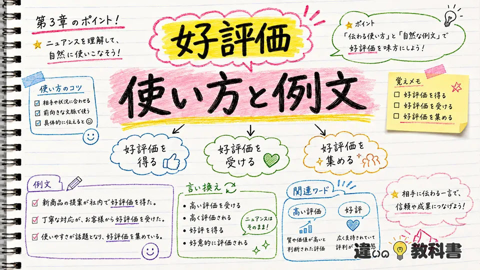 好評価の意味が伝わる使い方と例文