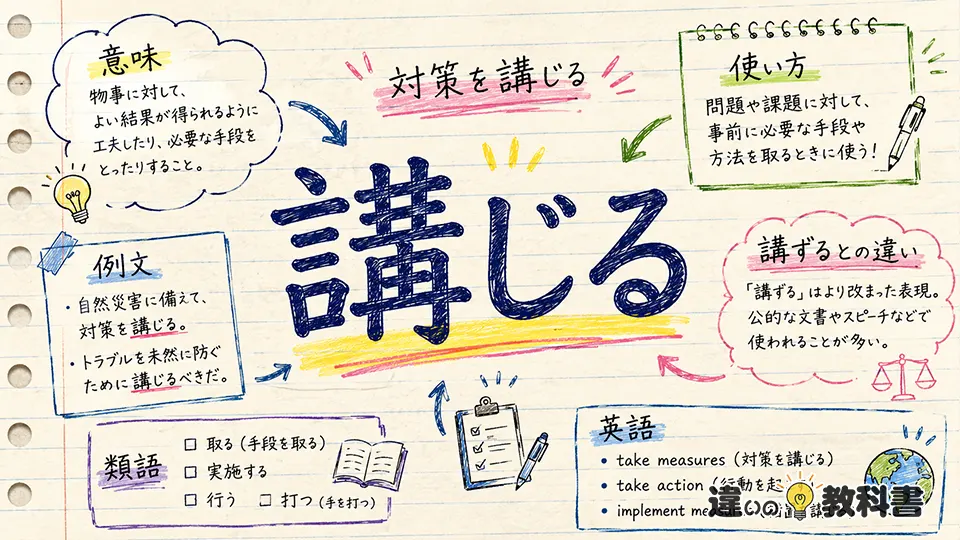 講じる（こうじる）の意味や使い方【図解Note】