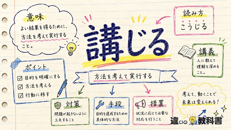 講じるの意味をまず正しく理解する
