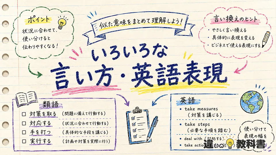 講じるの意味を類語・言い換え・英語表現で深める