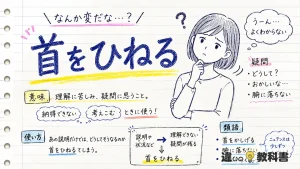 首をひねる（くびをひねる）の意味や使い方【図解Note】