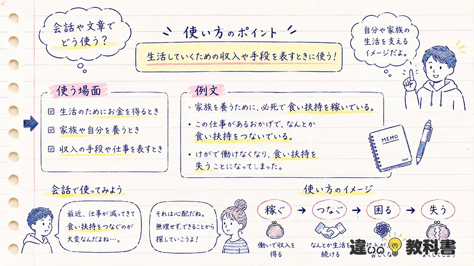 食い扶持の意味がわかる使い方・例文