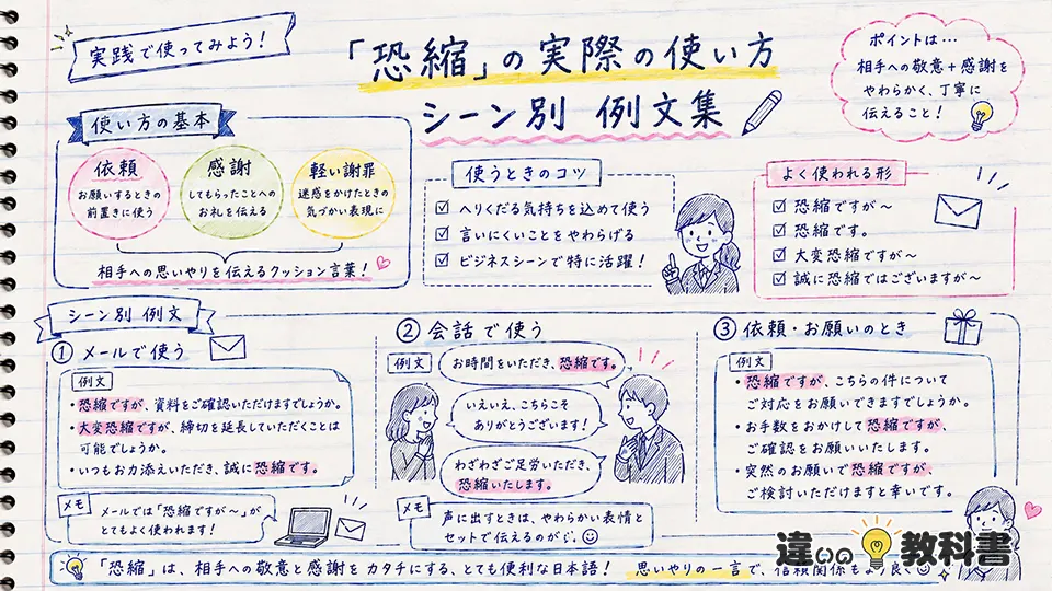恐縮の意味が伝わる使い方と場面別の例文