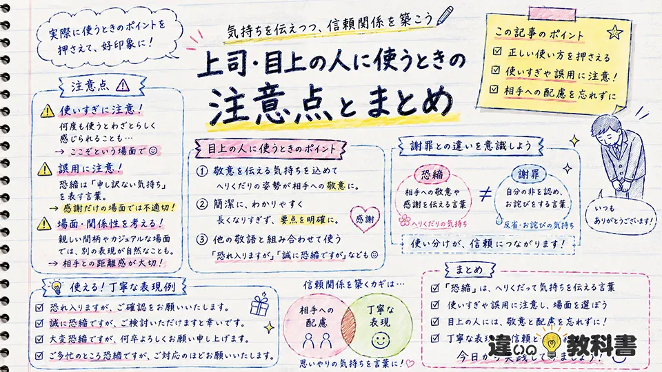 恐縮の意味を踏まえた注意点と目上への使い方