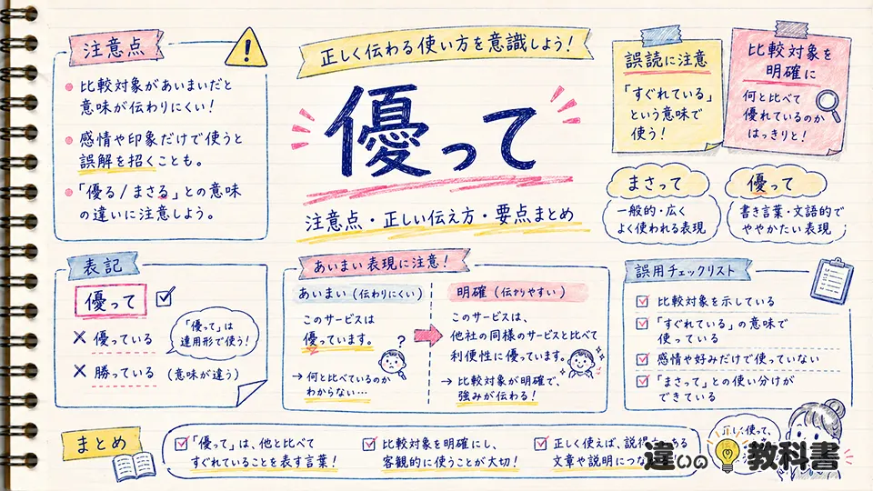 優っての意味を正しく伝えるための注意点