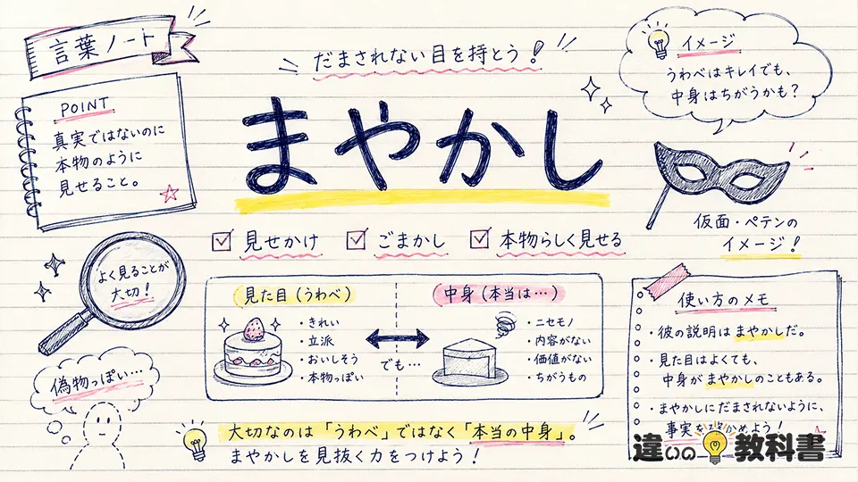 「まやかし」の意味や使い方【図解Note】