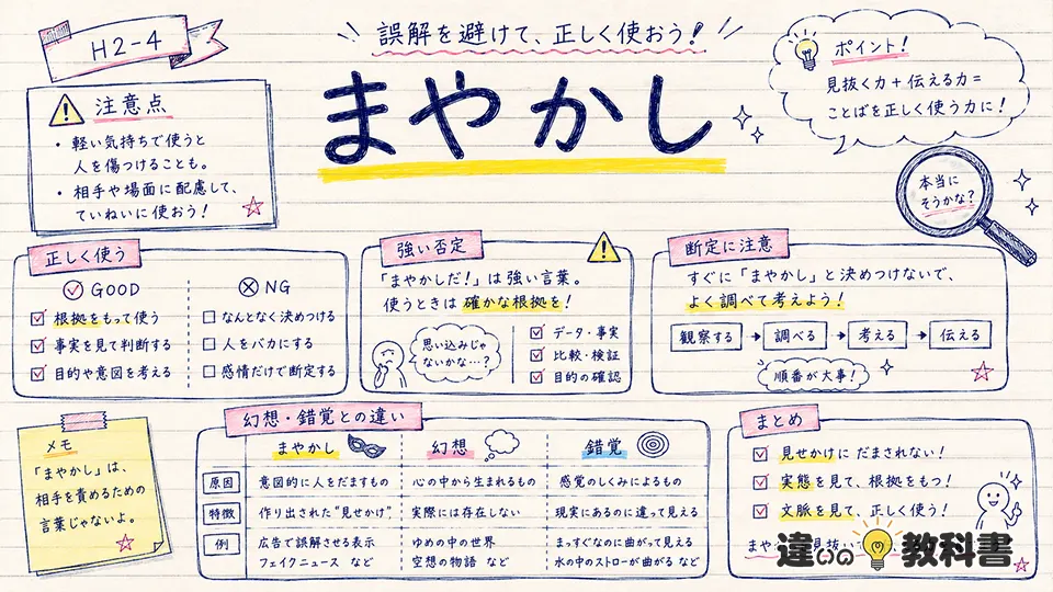 まやかしの意味を誤解せず正しく使うポイント
