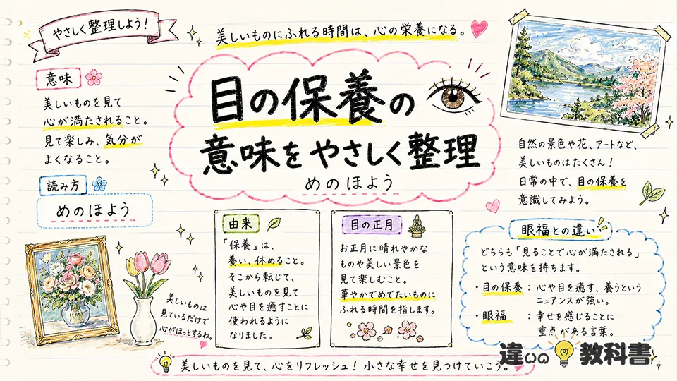 目の保養の意味をやさしく整理