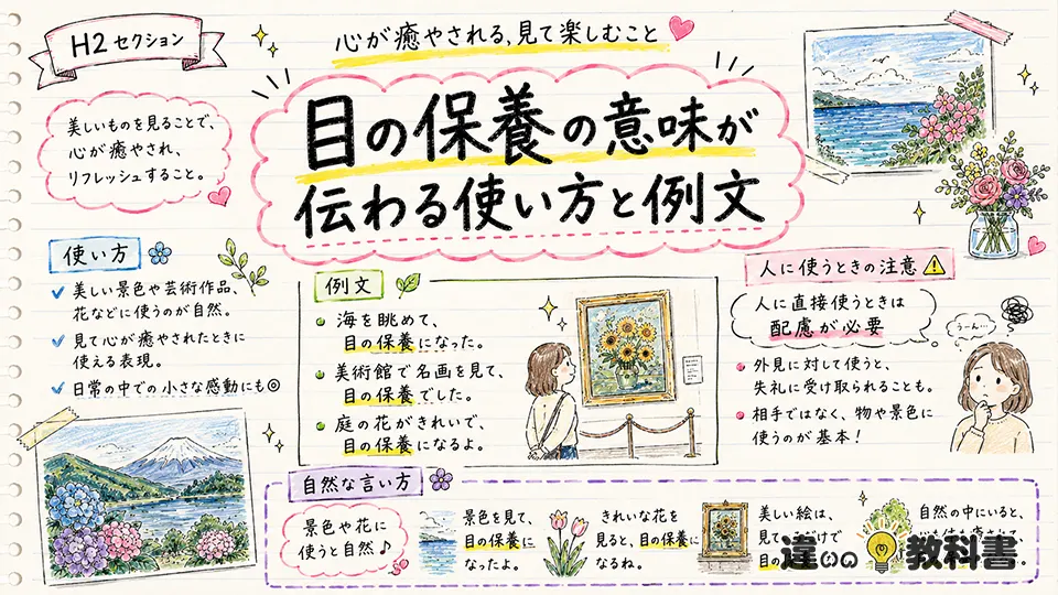 目の保養の意味が伝わる使い方と例文