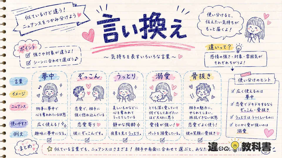 メロメロの意味と類語・言い換えの違い