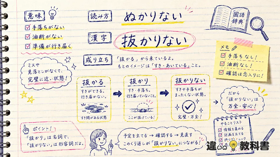 ぬかりないの意味とは？読み方・漢字・成り立ちを解説