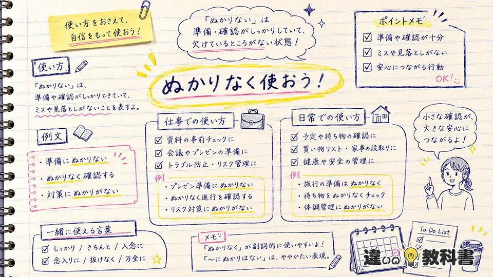 ぬかりないの意味が伝わる使い方と例文