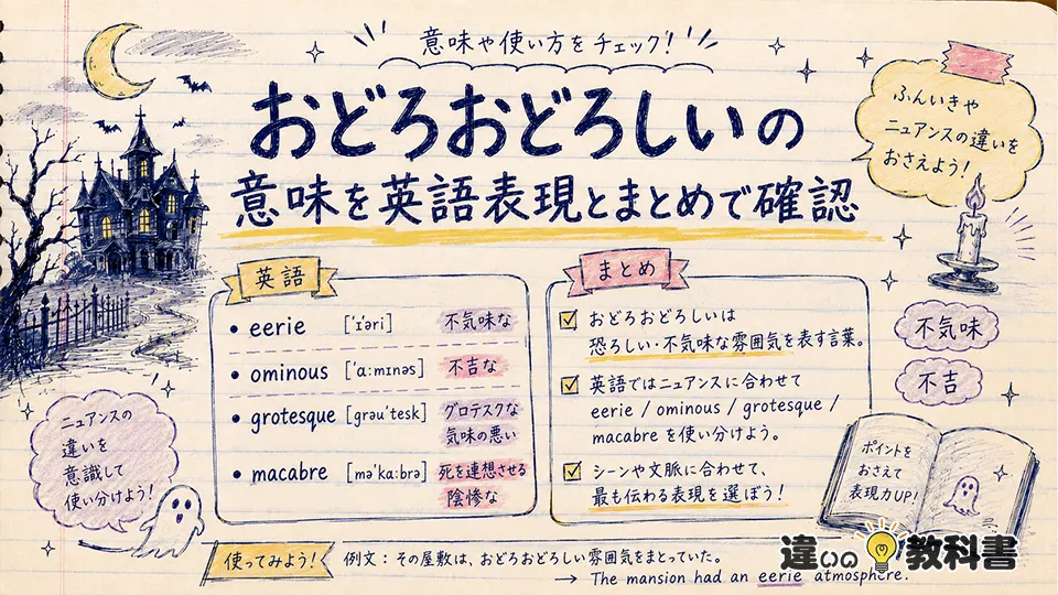おどろおどろしいの意味を英語表現とまとめで確認