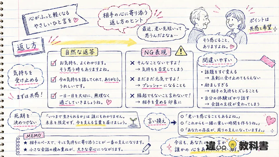 老い先短いの意味を踏まえた返し方と間違いやすい表現