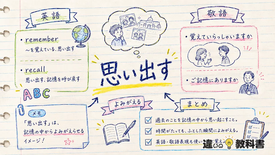 思い出すの意味を英語・敬語・まとめで確認