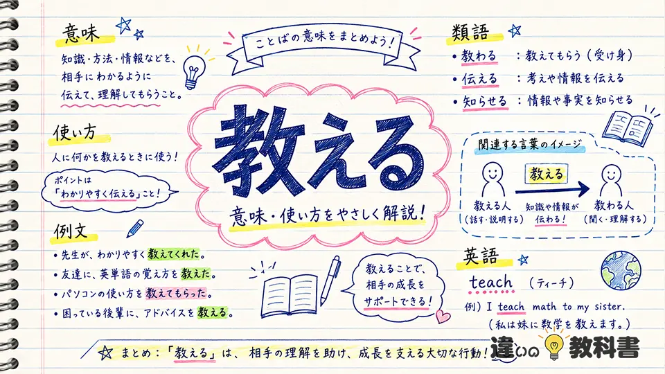 教える（おしえる）の意味や使い方【図解Note】