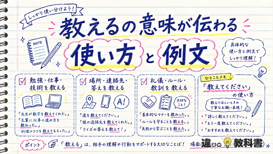 教えるの意味が伝わる使い方と例文