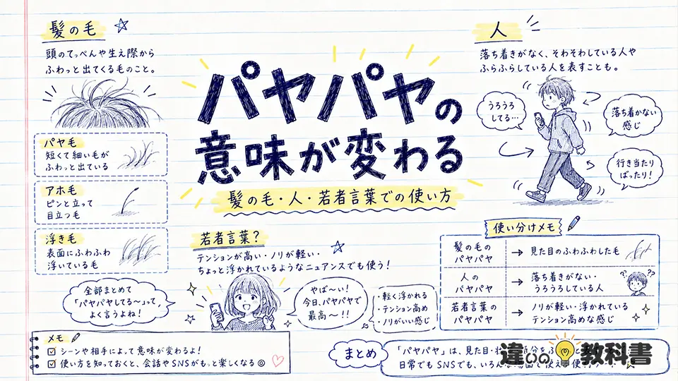 パヤパヤの意味が変わる髪の毛・人・若者言葉での使い方