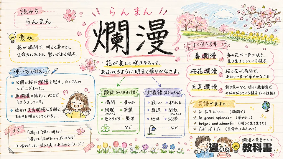 爛漫（らんまん）の意味や使い方【図解Note】
