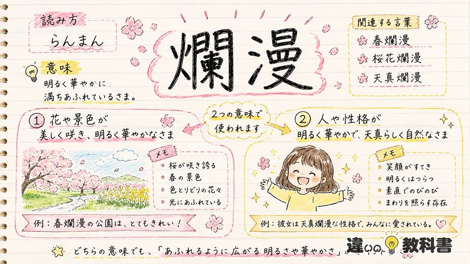 爛漫の意味を図解Noteでまず正確に整理