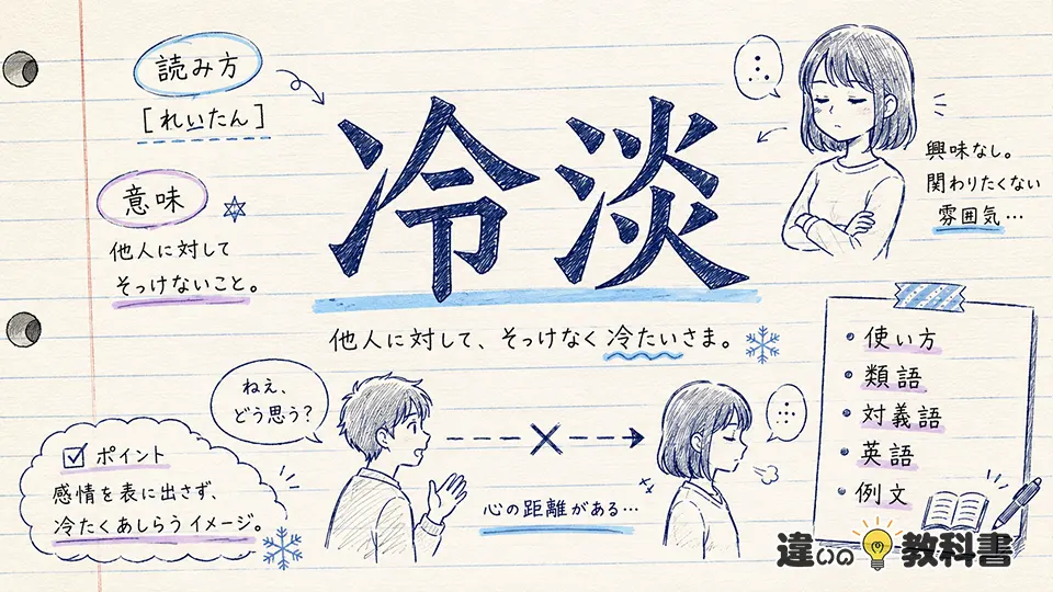 冷淡（れいたん）の意味や使い方【図解Note】