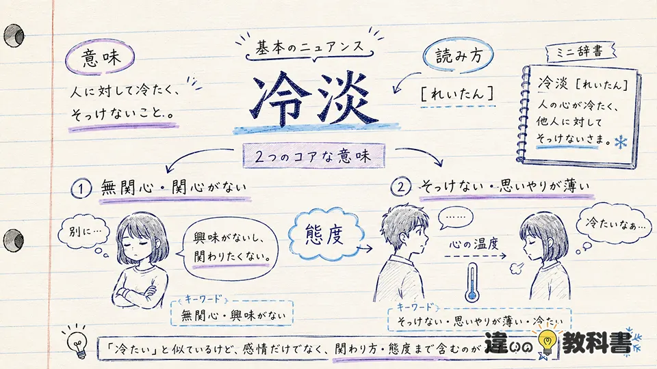 冷淡の意味をわかりやすく解説：読み方と基本のニュアンス