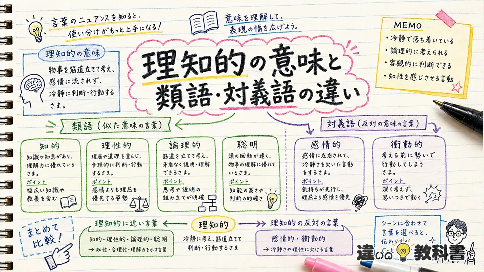 理知的の意味と類語・対義語の違い