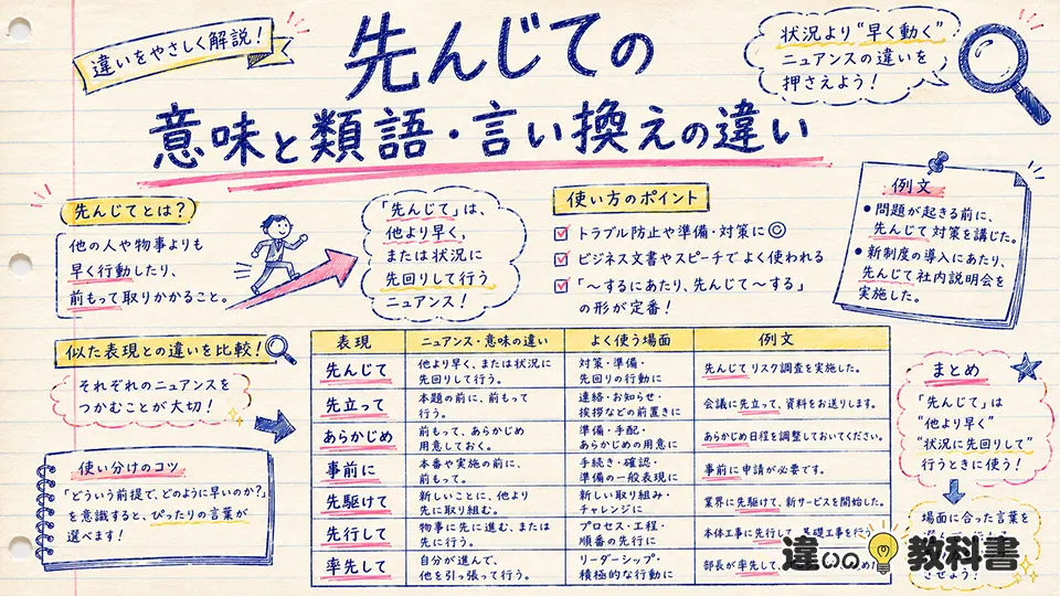 先んじての意味と類語・言い換えの違い