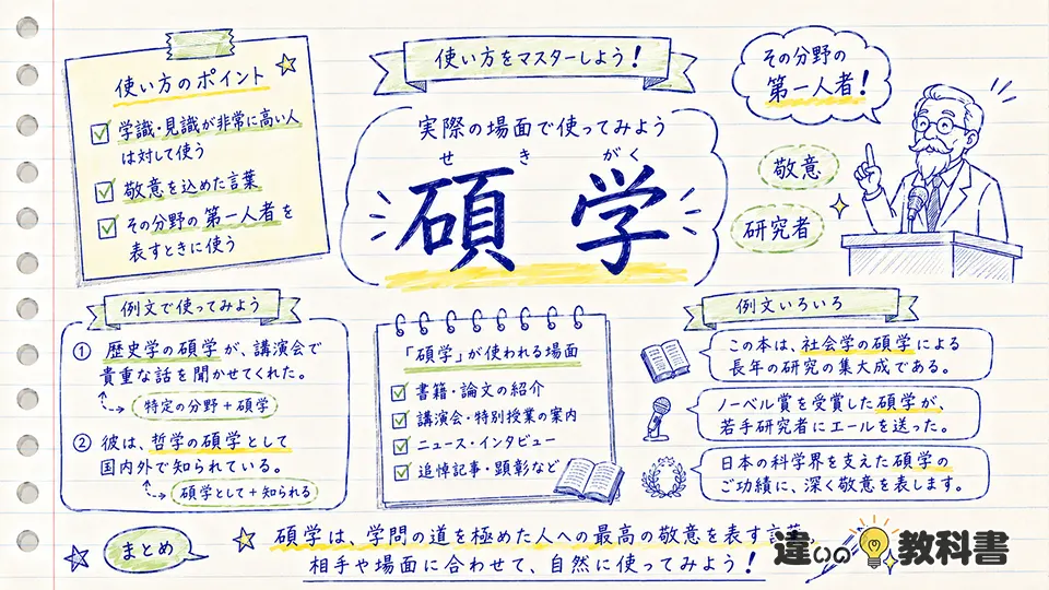 碩学の意味が伝わる使い方と例文