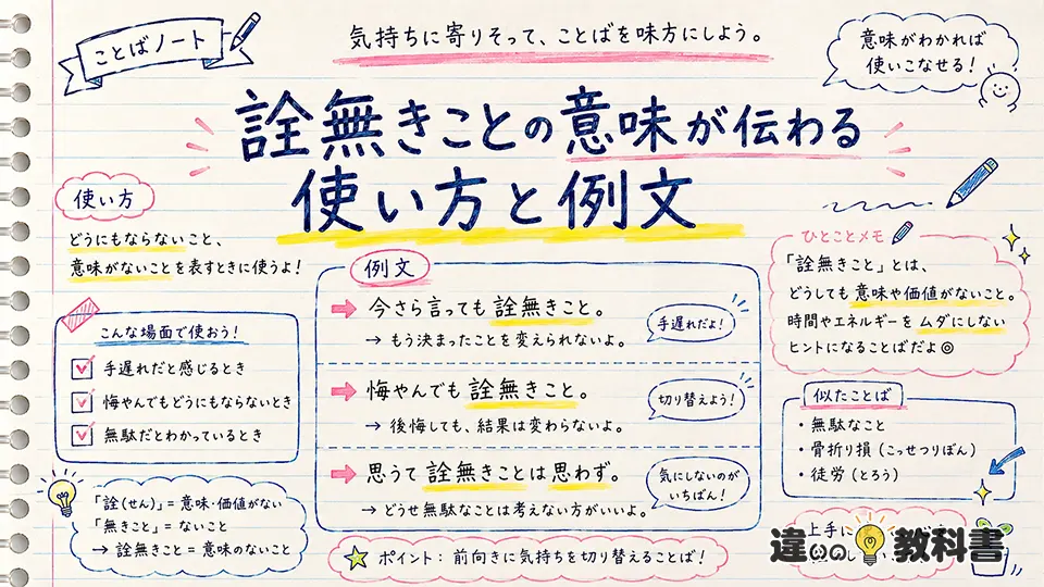 詮無きことの意味が伝わる使い方と例文