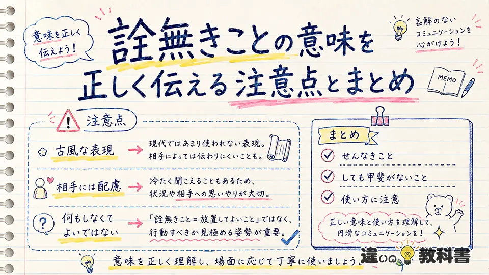 詮無きことの意味を正しく伝える注意点とまとめ