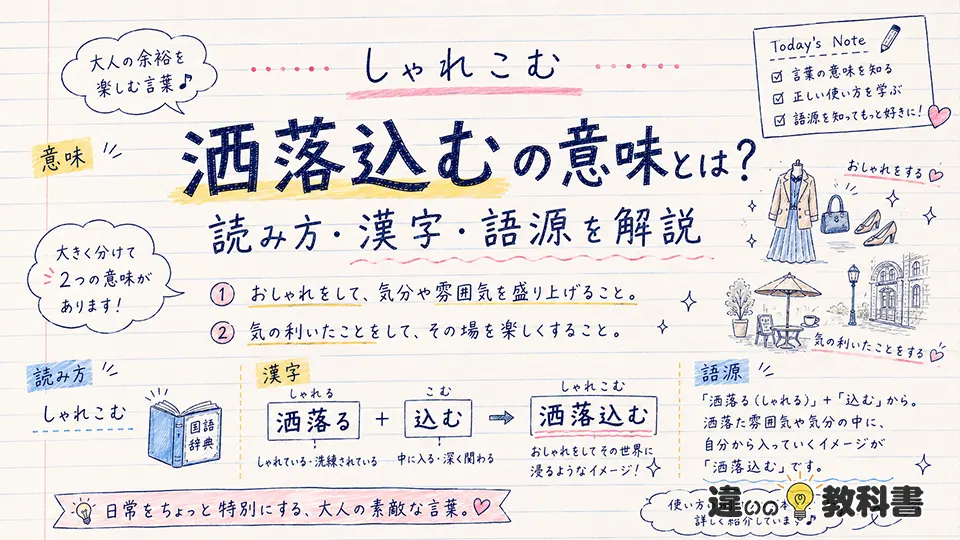 洒落込むの意味とは？読み方・漢字・語源を解説