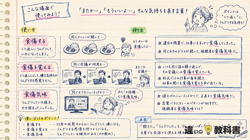 食傷の意味が伝わる使い方と例文