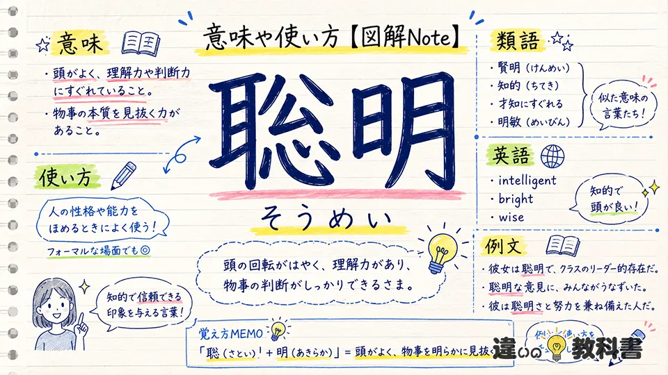 聡明（そうめい）の意味や使い方【図解Note】