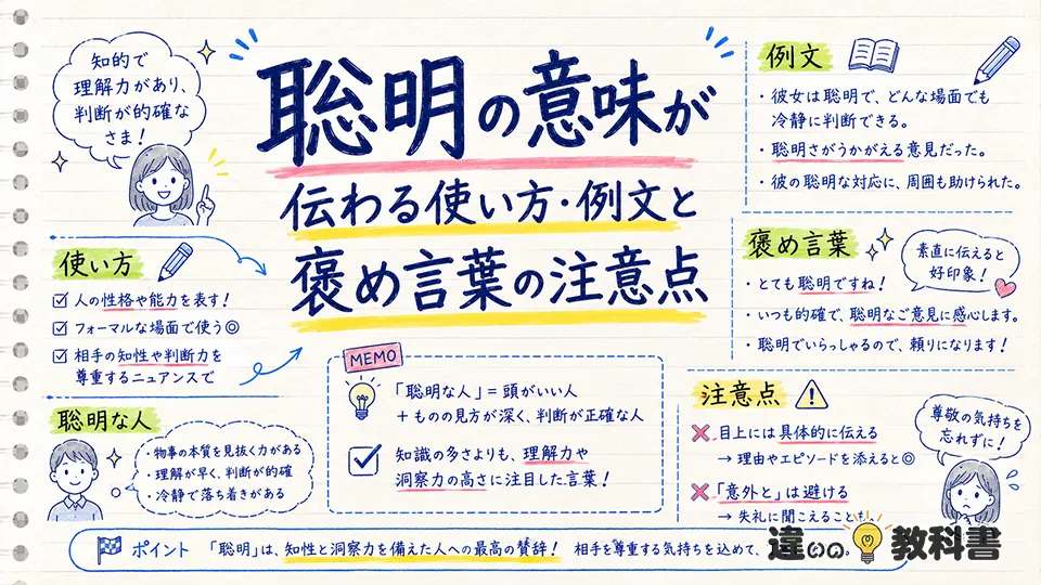 聡明の意味が伝わる使い方・例文と褒め言葉の注意点