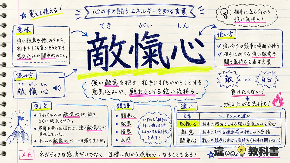 敵愾心（てきがいしん）の意味や使い方【図解Note】