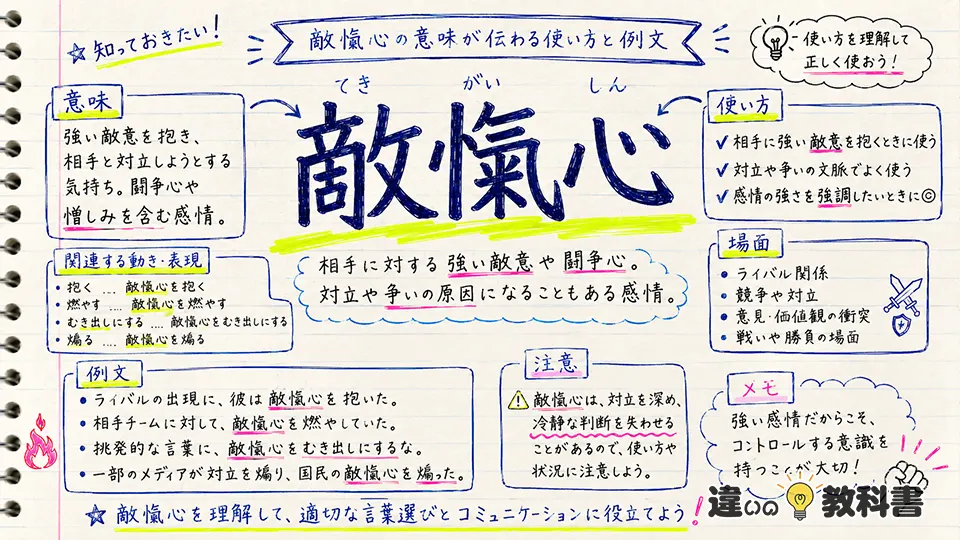 敵愾心の意味が伝わる使い方と例文