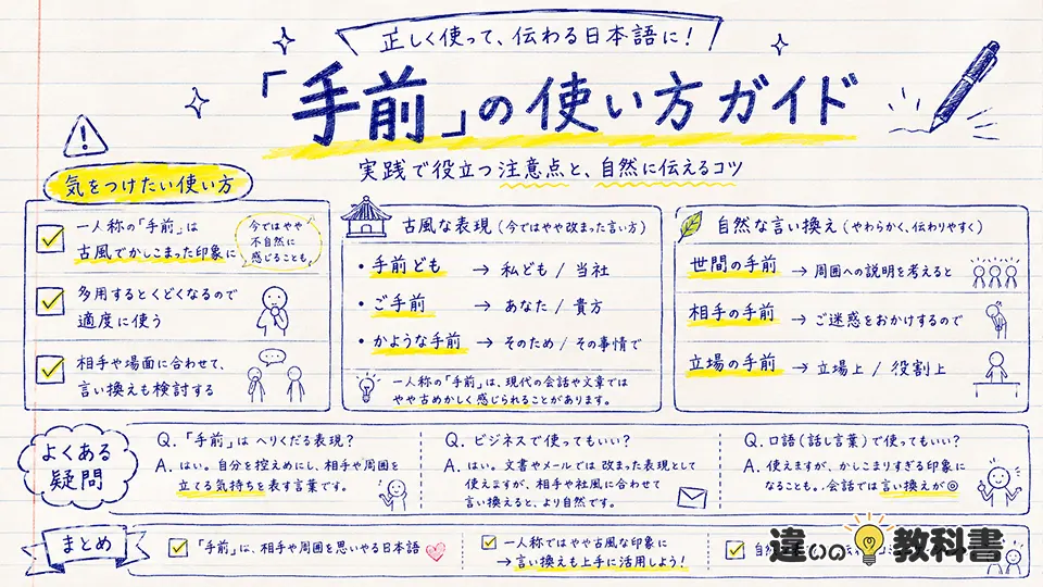 手前の意味を正しく使うための注意点