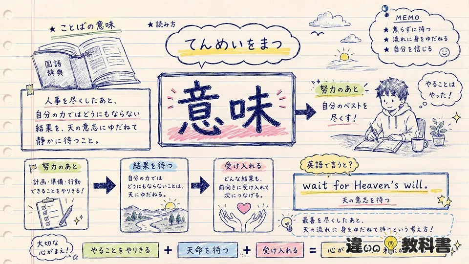 天命を待つの意味・読み方・英語表現