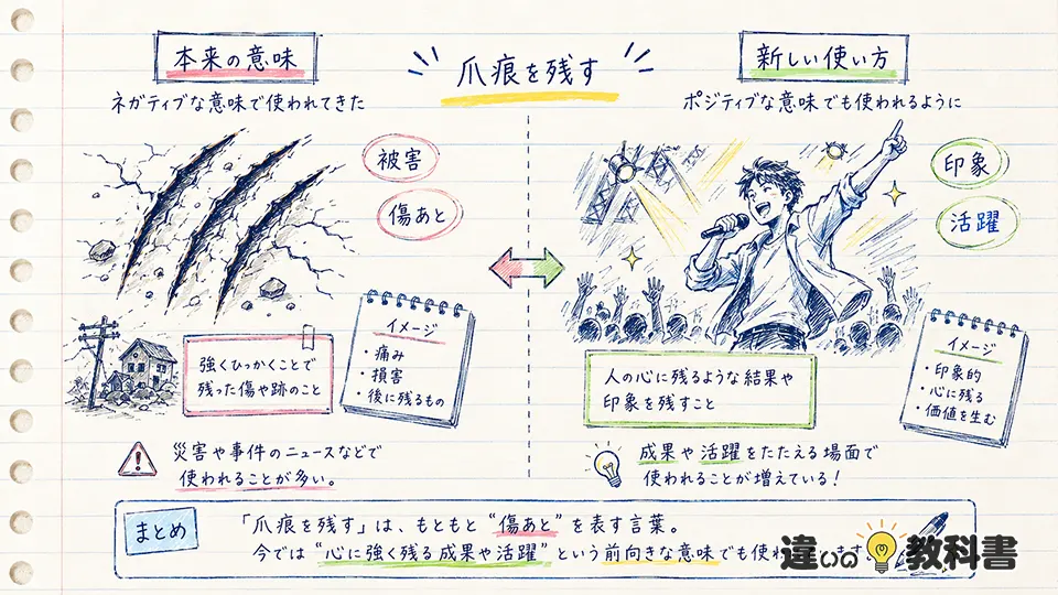 爪痕を残すの意味とは?本来の意味と新しい使われ方