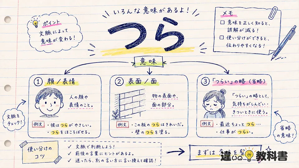 つらの意味とは?顔・つらいの省略・専門用語を整理