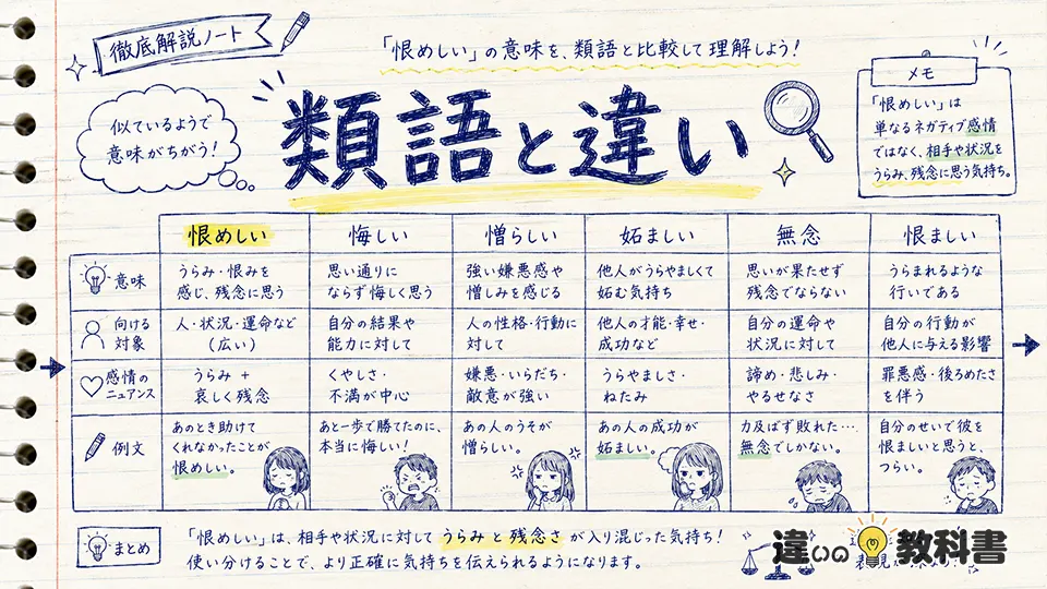 恨めしいの意味と類語・似た言葉の違い