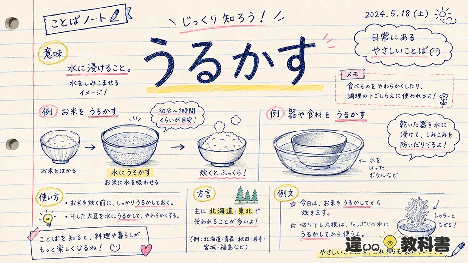 「うるかす」の意味や使い方【図解Note】