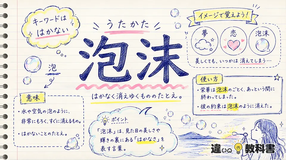 泡沫（うたかた）の意味や使い方【図解Note】