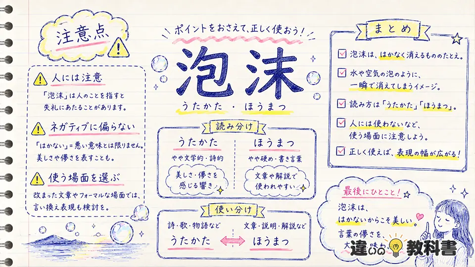 泡沫の意味を間違えないための注意点とまとめ
