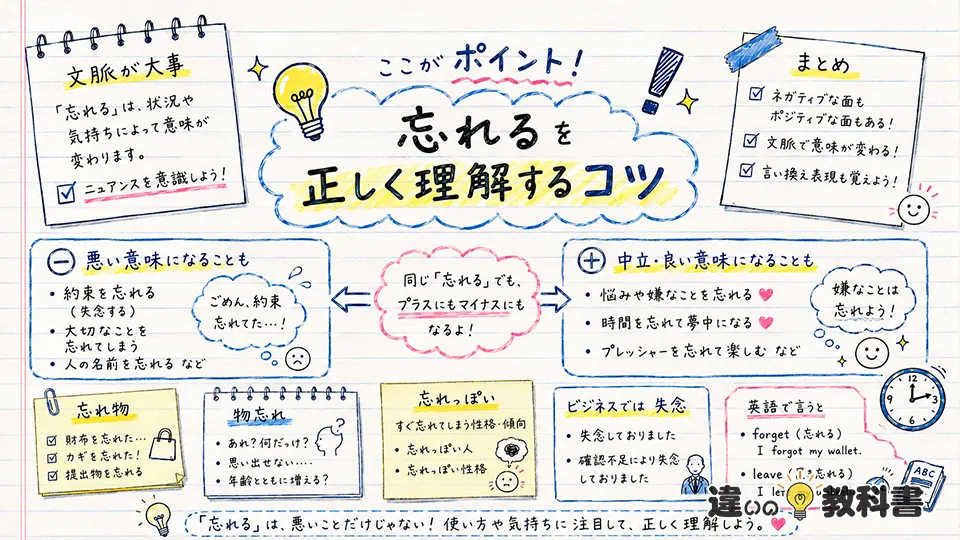 忘れるの意味を正しく理解するためのポイント