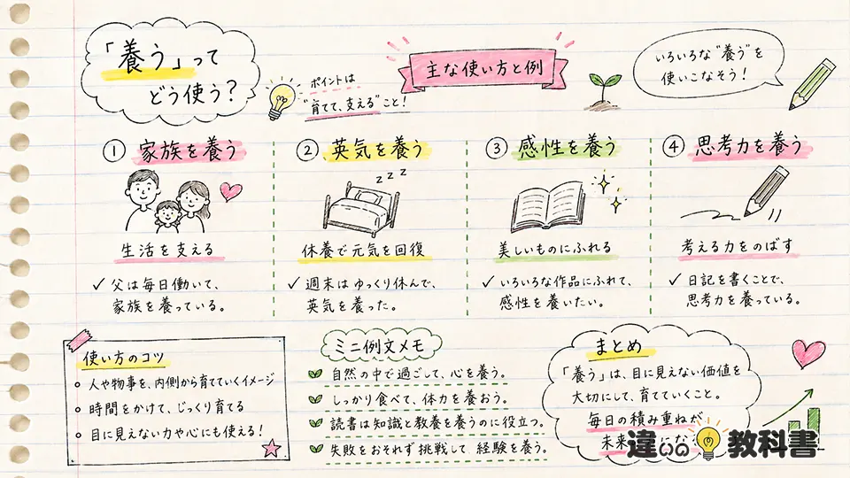 養うの意味がわかる使い方と例文