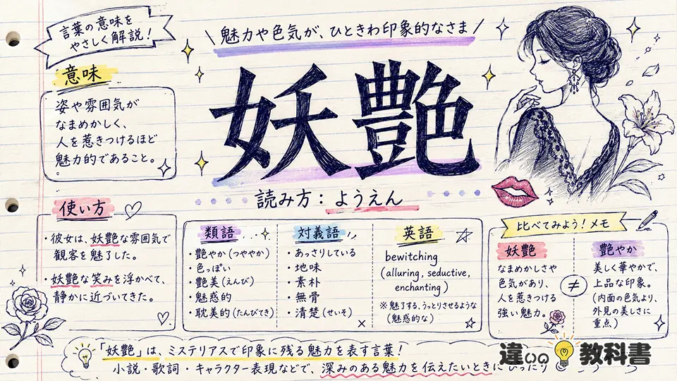 妖艶（ようえん）の意味や使い方【図解Note】